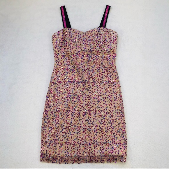 Tweeze Me, Colorful Sequin Mini Dress, Size 5 - Picture 4 of 16